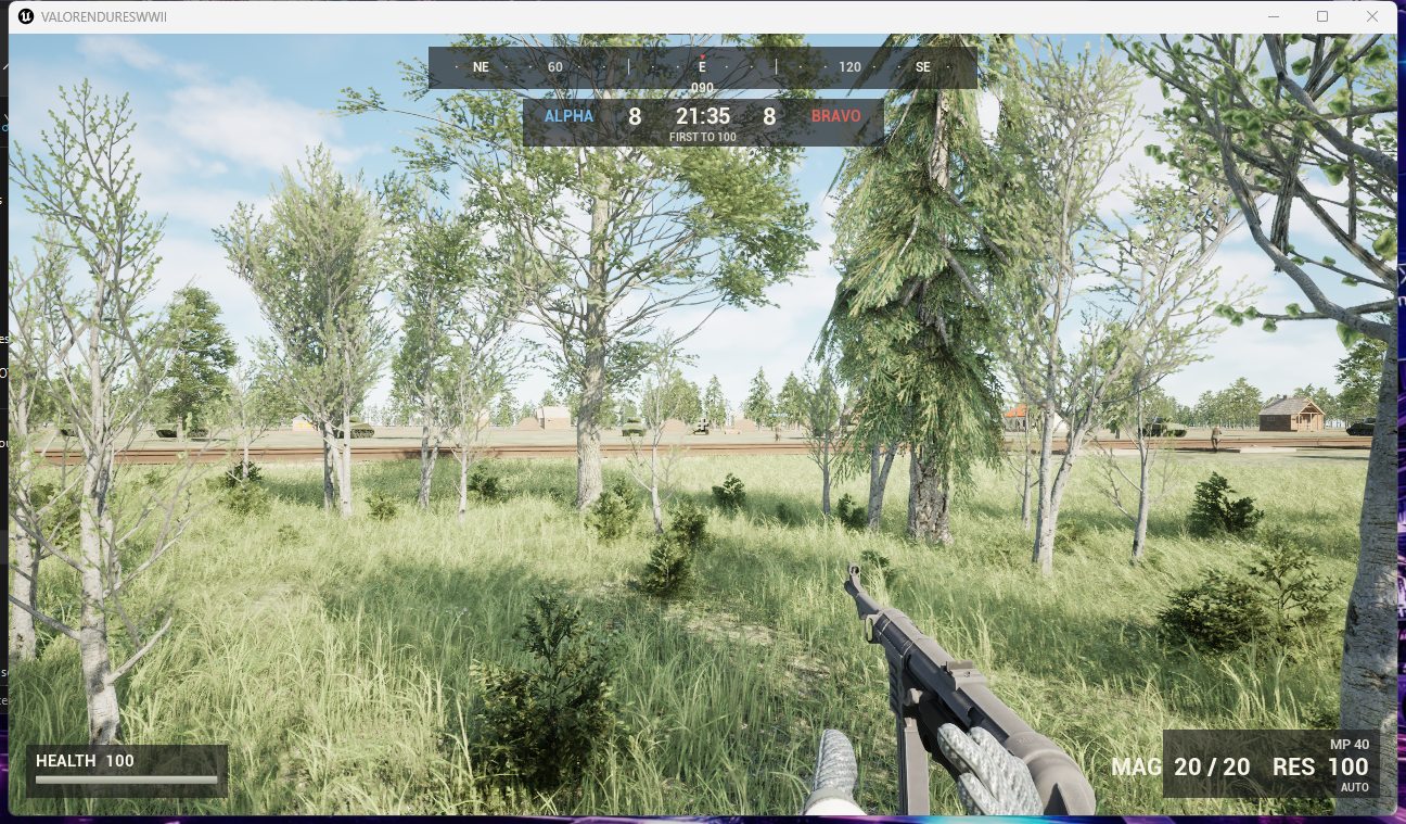 Pre-alpha gameplay video placeholder showing first-person combat